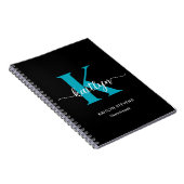 Cahier de croquis à monogramme sarcelle noir (Côté Droit)