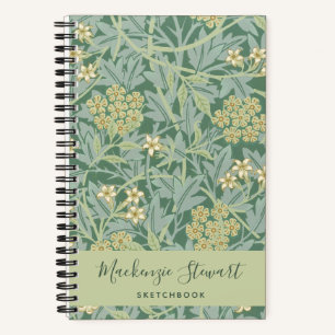 Cahier de croquis à motif floral jasmin vert