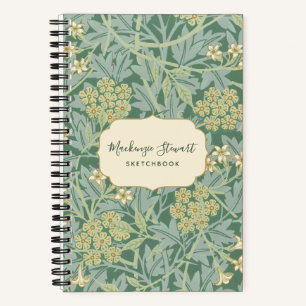 Cahier de croquis à motif floral jasmin vert