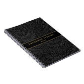 Cahier de croquis à motif floral noir élégant (Côté Droit)