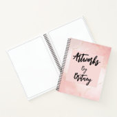 Cahier de croquis Blush Pink Script Name Artwork (Intérieur)