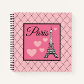 Cahier de croquis d'art rose Paris (Devant)