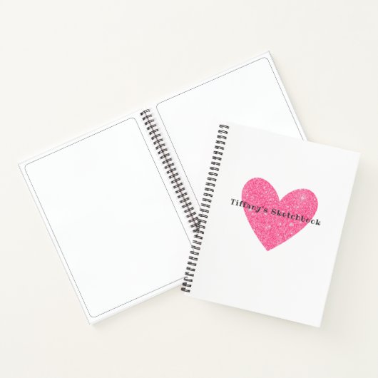 Cahier de croquis d'artiste Elegant Pink Glitter H (Intérieur)