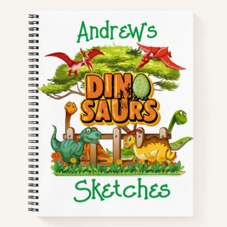 Cahier de croquis de dinosaures pour enfants