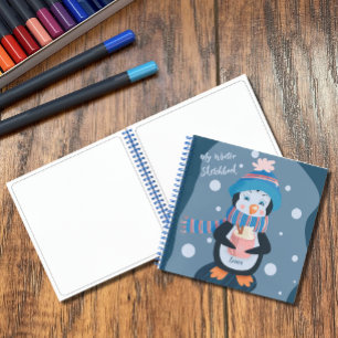 Cahier de croquis de l'adorable petit pingouin ble