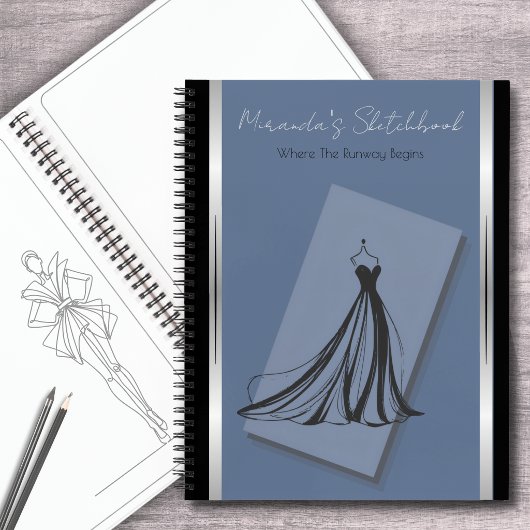 Cahier de croquis de mode Couture Bleu Céleste