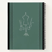 Cahier de croquis de mode haute couture vert forêt (Dos)
