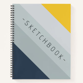 Cahier de croquis dégradé bleu à jaune professionn