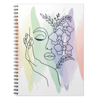Cahier de croquis esthétique pastel abstrait