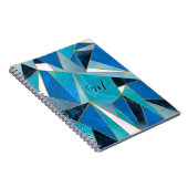 Cahier de croquis géométrique turquoise bleu chic (Côté Droit)