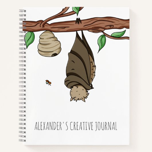 Cahier de croquis pour enfants avec chauve-souris  (Devant)