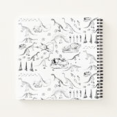 Cahier de croquis pour enfants motif os de fossile (Dos)
