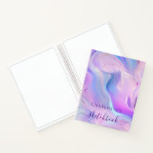 Cahier de croquis rose violet holographique script (Intérieur)