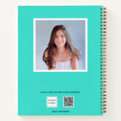 Cahier de croquis typographie de filles photo turq (Dos)