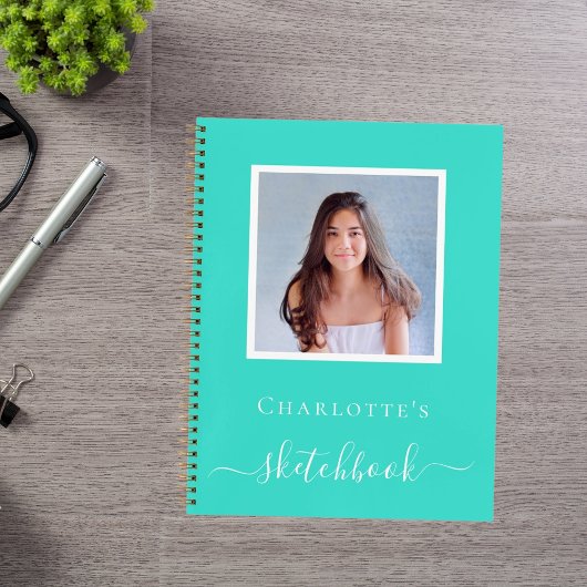 Cahier de croquis typographie de filles photo turq