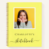 Cahier de croquis typographie photo jaune (Devant)