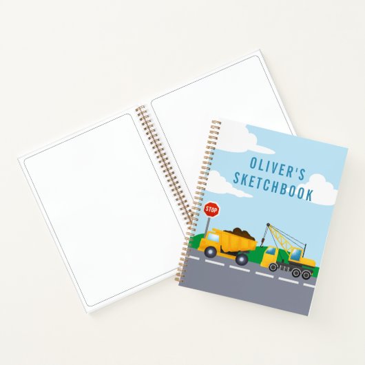 Cahier de dessin Thème Camion de Construction pour (Intérieur)