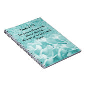 Cahier de fleurs aqua avec verset des Écritures Is (Côté Droit)