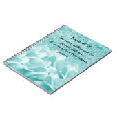 Cahier de fleurs aqua avec verset des Écritures Is (Côté gauche)