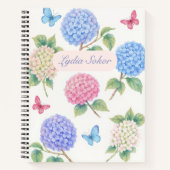 Cahier de fleurs d'hydrangea à l'aquarelle personn (Devant)