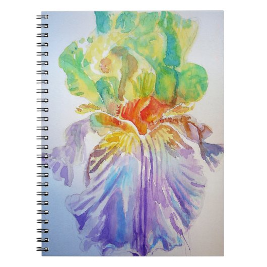 Cahier de fleurs d'iris jaune violet (Devant)