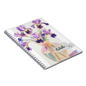 Cahier de fleurs d'Iris violettes "Respirez simple (Côté Droit)