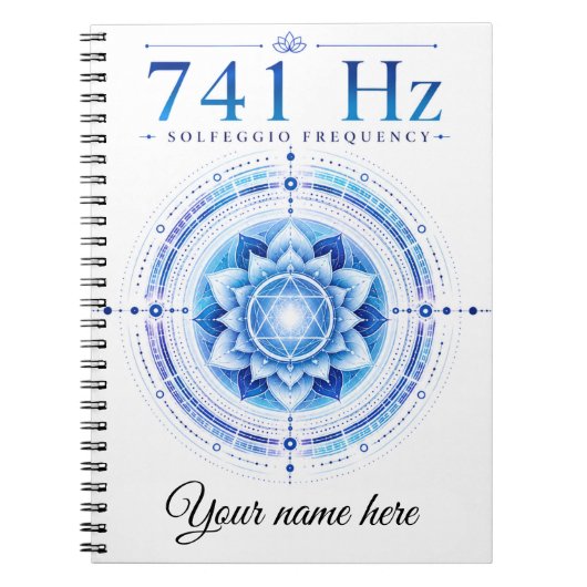 Cahier de fréquence Solfeggio 741 Hz personnalisé (Devant)