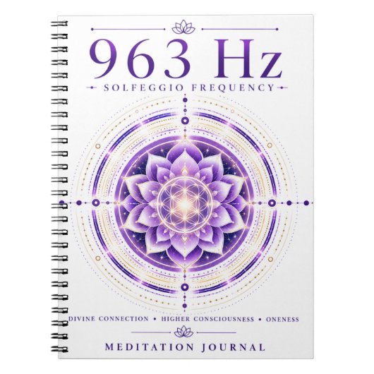 Cahier de fréquence Solfeggio 963 Hz – Connexion d (Devant)