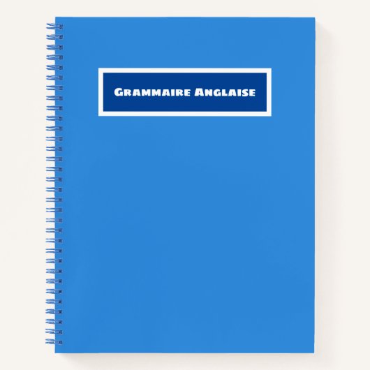 Cahier de grammaire anglaise (Devant)