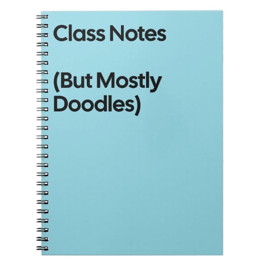 Cahier de gribouillages pour notes de cours (Devant)