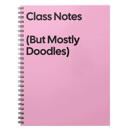 Cahier de gribouillages pour notes de cours (Devant)