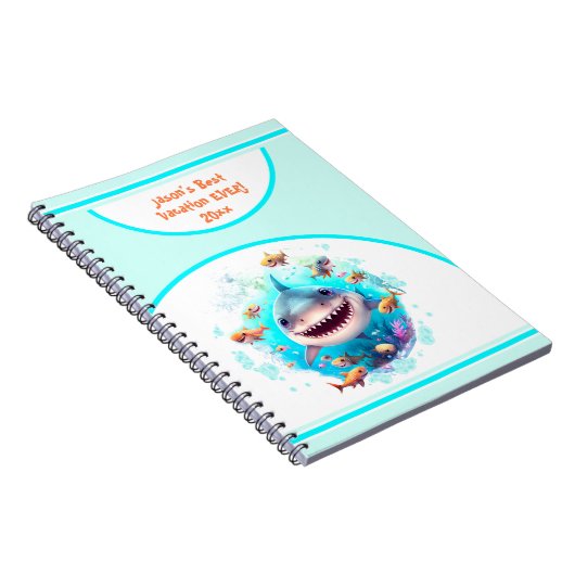 Cahier de journal de vacances d'été de requin mign (Côté Droit)