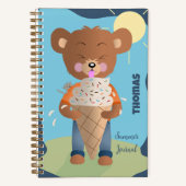 Cahier de journal d'été pour enfant mangeant une g (Recto)