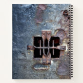 Cahier de journal intime métallisé grunge à cœur s (Dos)