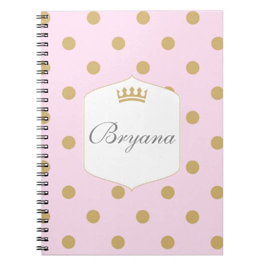 Cahier de la Princesse à Couronne Royale à Points (Devant)
