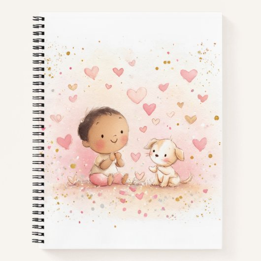 Cahier de la Saint-Valentin pour bébé et chiot (Devant)