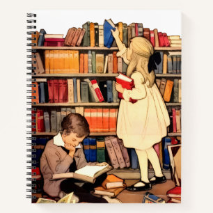 Cahier de lecture de livres de bibliothèque pour e