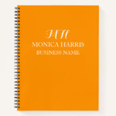 Cahier de lettres initiales orange monogramme prof (Devant)