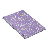 Cahier de lignes et de points joyeux bleu violet (Côté Droit)