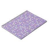 Cahier de lignes et de points joyeux bleu violet (Côté gauche)