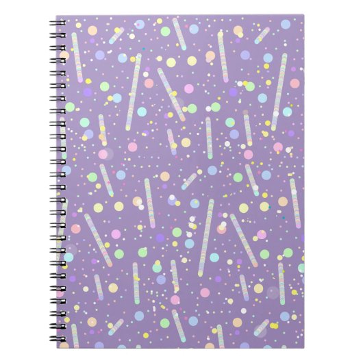 Cahier de lignes et de points joyeux bleu violet (Devant)