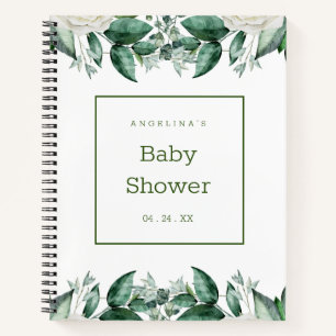 Cahier de liste de cadeaux pour bébé rose blanche