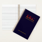 Cahier de luxe à monogramme doré et marine pour af (À l'intérieur)