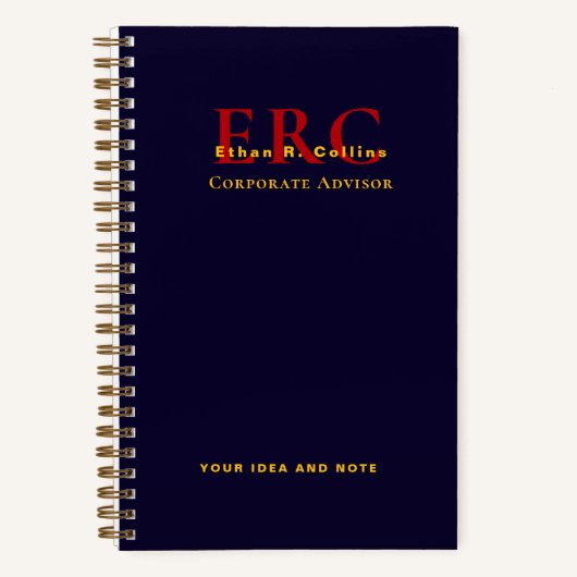 Cahier de luxe à monogramme doré et marine pour af (Recto)
