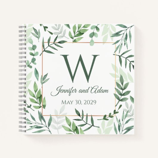 Cahier de mariage initial Feuille de design Leaf G (Devant)