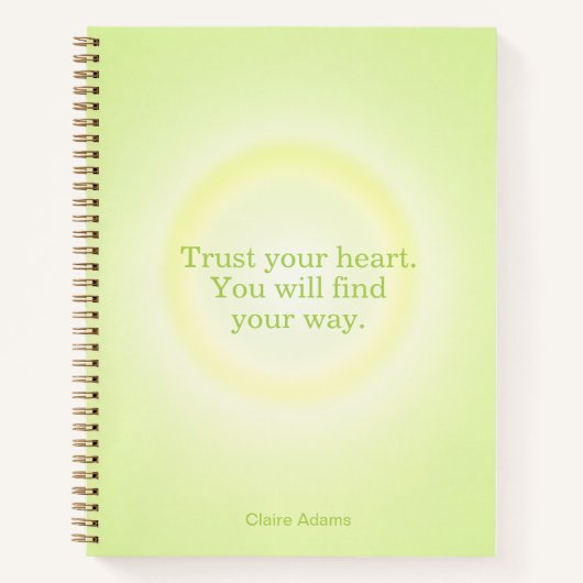 Cahier de message Aura Vert Citron (Devant)