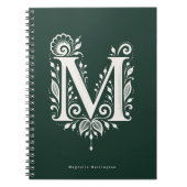 Cahier de monogramme botanique en linogravure à la (Devant)