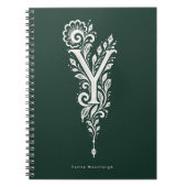 Cahier de monogramme botanique en linogravure à la (Devant)