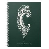 Cahier de monogramme botanique en linogravure à la (Devant)