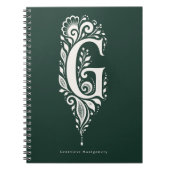 Cahier de monogramme botanique en linogravure Lett (Devant)